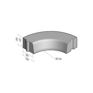 Highway 180-200x160 | L-470 | Radius Internal | 0.3m | Half-Battered | HD