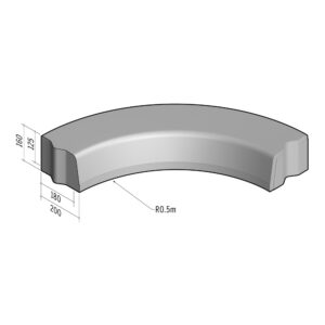 Highway 180-200x160 | L-785 | Radius Internal | 0.5m | Half-Battered | VB