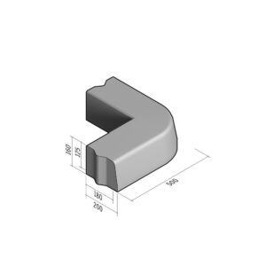 Highway 180-200x160 | L-500 | Return Corner External | 90° | Half-Battered | VB