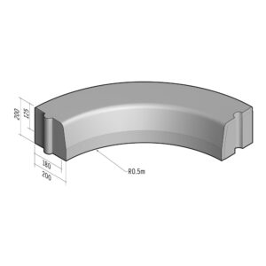 Highway 180-200x200 | L-785 | Radius Internal | 0.5m | Half-Battered | HD