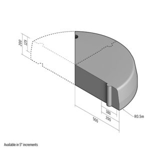 Highway 180-200x200 | Return Point | 90-180° | 0.5m | Half-Battered | HD
