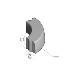 Highway 180-200x200 | L-785 | Radius External | 0.5m | Half-Battered | VB
