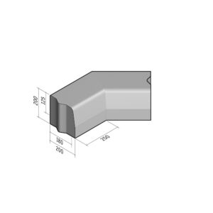 Highway 180-200x200 | L-250 | Return Corner Internal | 135° | Half-Battered | VB