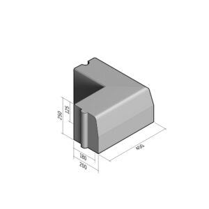 Highway 180-200x250 | L-450 | Return Corner External | 90° | Half-Battered | HD