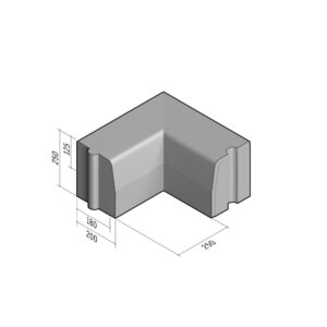 Highway 180-200x250 | L-250 | Return Corner Internal | 90° | Half-Battered | HD