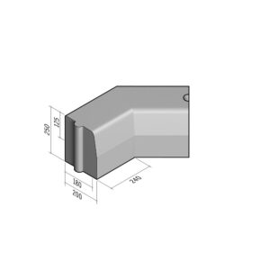 Highway 180-200x250 | L-240 | Return Corner Internal | 135° | Half-Battered | HD