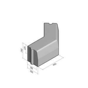 Highway 180-200x250 | L-400 | Return Corner External | 135° | Half-Battered | HD