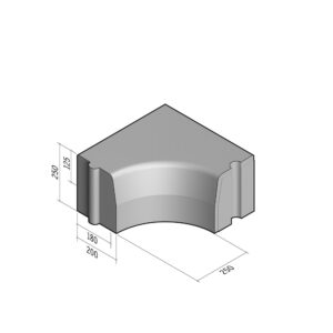 Highway 180-200x250 | Return Radial Internal | 90° | 0.25m | Half-Battered | HD