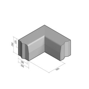 Highway 180-200x250 | L-300 | Return Corner Internal | 90° | Half-Battered | VB
