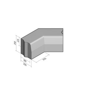 Highway 180-200x250 | L-250 | Return Corner Internal | 135° | Half-Battered | VB