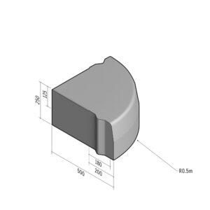 Highway 180-200x250 | Return Radial External | 90° | 0.5m | Half-Battered | VB