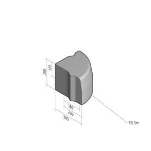 Highway 180-200x250 | Return Radial Internal | 90° | 0.3m | Half-Battered | VB