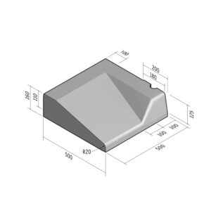 Highway 500x160 | L-500 | Entry Kerb | Right | Half-Battered | SQHD