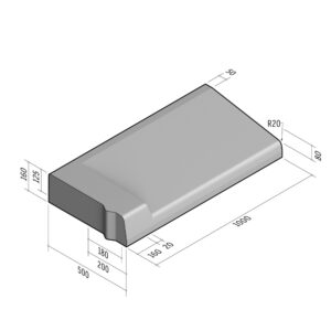 Highway 500x160 | L-1000 | Entry Kerb | Left | Half-Battered | VBSQ