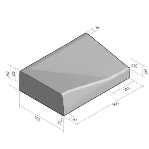 Highway 500x200 | L-750 | Entry Kerb | Left | Half-Battered | SQ