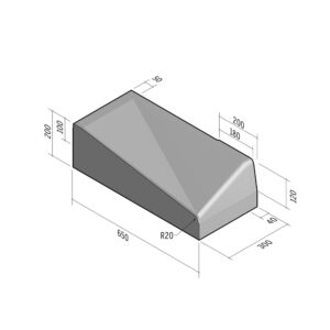 Highway 650x200 | L-300 | Entry Kerb | Right | Half-Battered | SQ