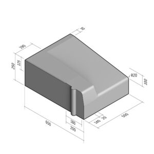 Highway 650x250 | L-500 | Entry Kerb | Left | Half-Battered | HDSQ