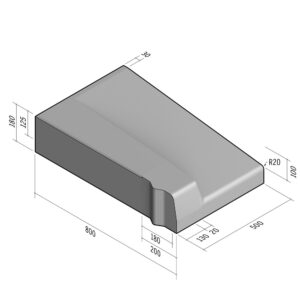 Highway 800x180 | L-500 | Entry Kerb | Left | Half-Battered | VBSQ