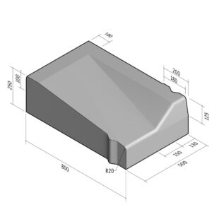 Highway 800x250 | L-500 | Entry Kerb | Right | Half-Battered | VB