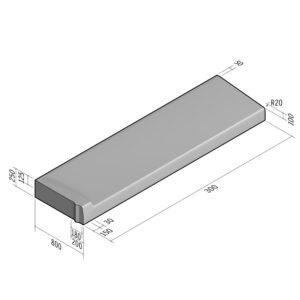 Highway 800x250 | L-3000 | Entry Kerb | Left | Half-Battered | VBSQ