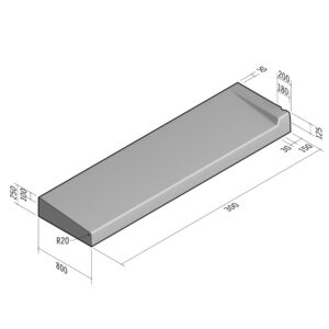 Highway 800x250 | L-3000 | Entry Kerb | Right | Half-Battered | SQVB