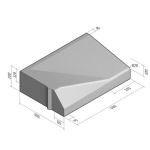 Highway 500x200 | L-750 | Entry Kerb | Left | Splay | VBSQ