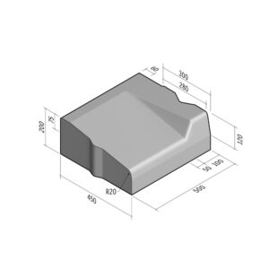 Highway 450x200 | L-500 | Entry Kerb | Right | Half-Battered | VB