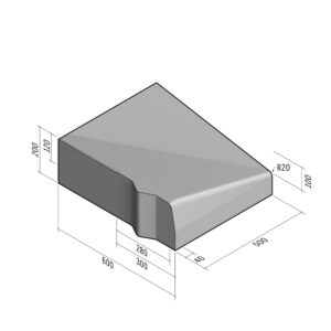 Highway 600x200 | L-500 | Entry Kerb | Left | Half-Battered | VBSQ