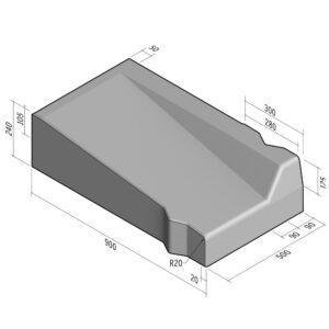 Highway 900x240 | L-500 | Entry Kerb | Right | Half-Battered | VB