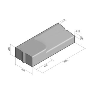 Highway 400x200 | L-1000 | Entry Kerb | Left | Bullnose | VB