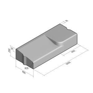 Highway 400x200 | L-1000 | Entry Kerb | Right | Bullnose | VB