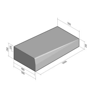 Highway 480-500x250 | L-1000 | Drop Set Transition to 500x150 | Left | Half-Battered | SQ