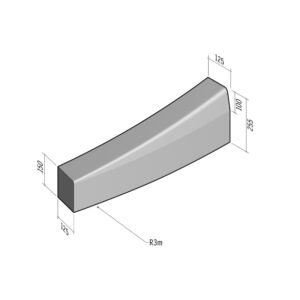 Half-Battered HB2 125x255 | L-780 | Radius Drop Transition External to BN3 125x150 | 3m | Right | SQ