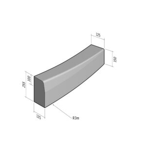 Half-Battered HB2 125x255 | L-780 | Radius Drop Transition External to BN3 125x150 | 3m | Left | SQ