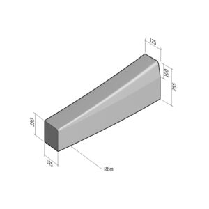 Half-Battered HB2 125x255 | L-780 | Radius Drop Transition External to BN3 125x150 | 6m | Right | SQ