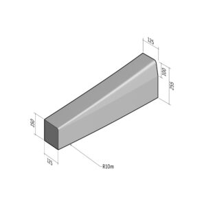Half-Battered HB2 125x255 | L-780 | Radius Drop Transition External to BN3 125x150 | 10m | Right | SQ