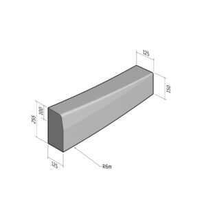 Half-Battered HB2 125x255 | L-780 | Radius Drop Transition External to BN3 125x150 | 6m | Left | SQ