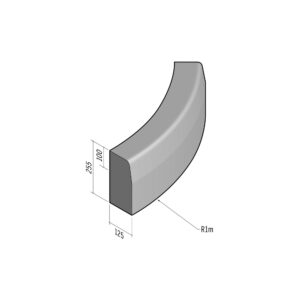 Half-Battered HB2 125x255 | L-780 | Radius External | 1m | SQ