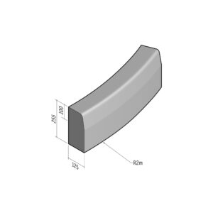 Half-Battered HB2 125x255 | L-780 | Radius External | 2m | SQ