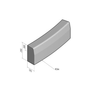 Half-Battered HB2 125x255 | L-780 | Radius External | 3m | SQ