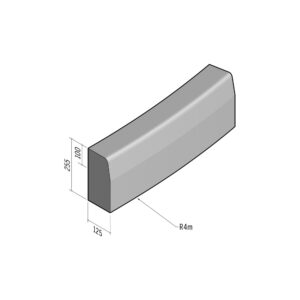 Half-Battered HB2 125x255 | L-780 | Radius External | 4m | SQ