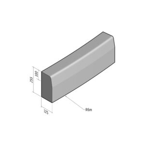 Half-Battered HB2 125x255 | L-780 | Radius External | 6m | SQ