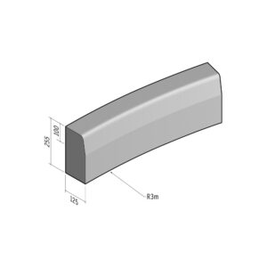 Half-Battered HB2 125x255 | L-780 | Radius Internal | 3m | SQ