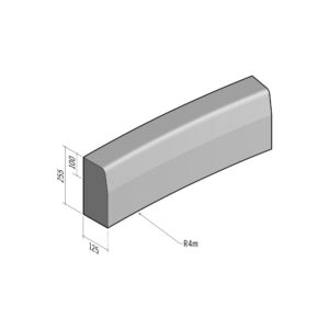 Half-Battered HB2 125x255 | L-780 | Radius Internal | 4m | SQ
