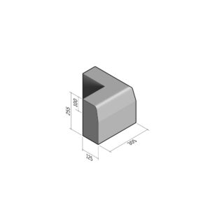 Half-Battered HB2 125x255 | L-305 | Return Corner External | 90° | SQ