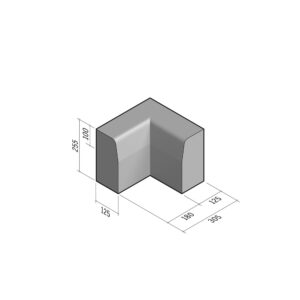 Half-Battered HB2 125x255 | L-305 | Return Corner Internal | 90° | SQ
