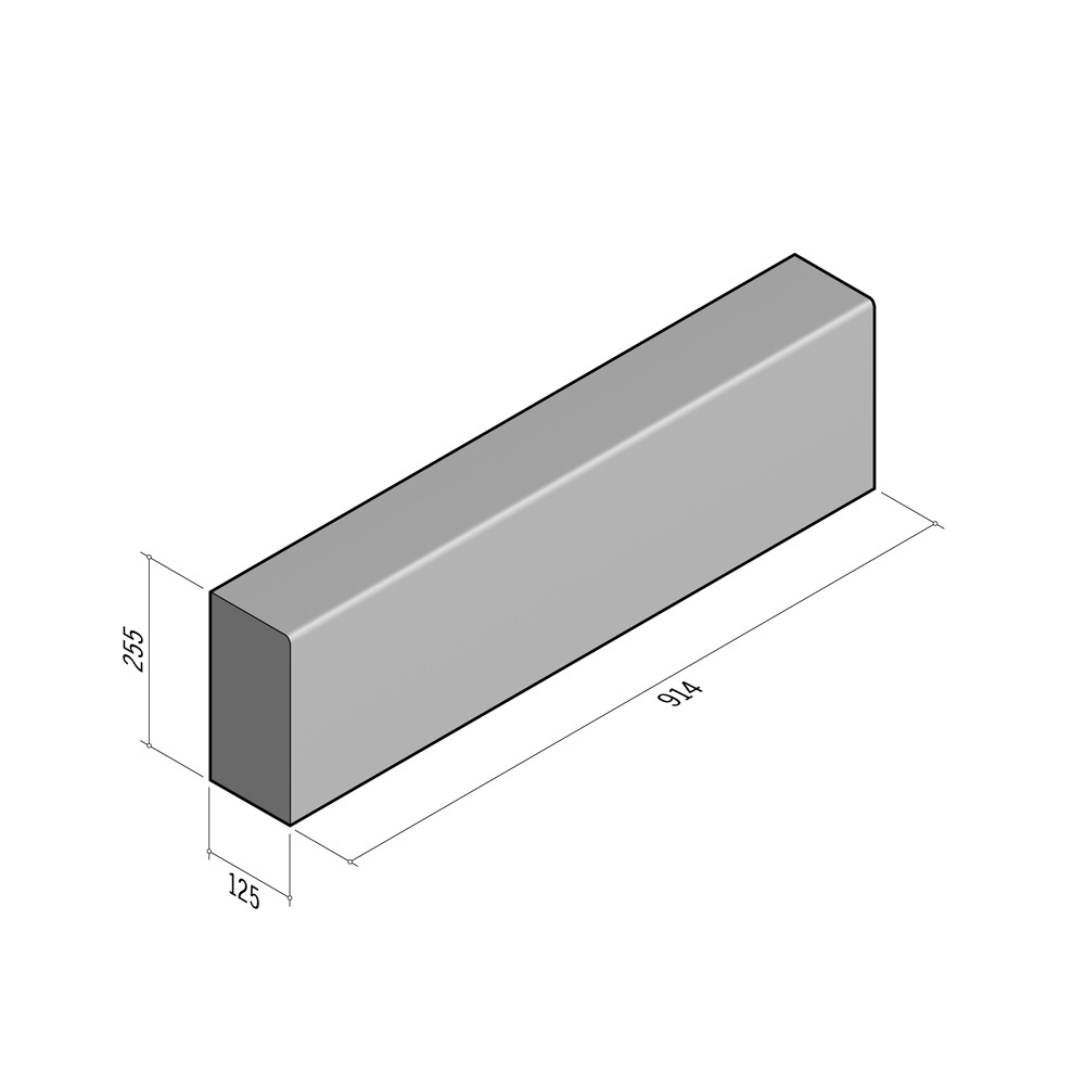 Bullnose BN2 125x255 | L-914 | Straight | SQ