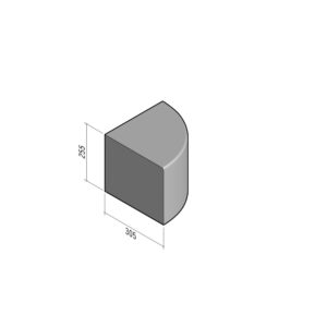 Bullnose BN2 305x255 | Return Radial External | 90° | 0.305m | SQ