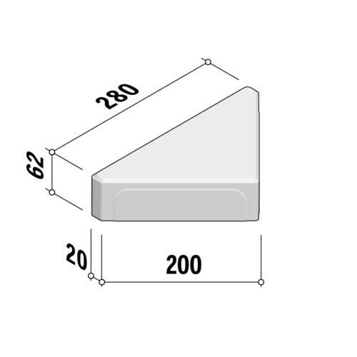 Blocks 100 | Bishops Hat 200x280-20 | 62mm Thick