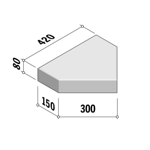 Blocks 300 | Bishops Hat 300x420-150 | 80mm Thick